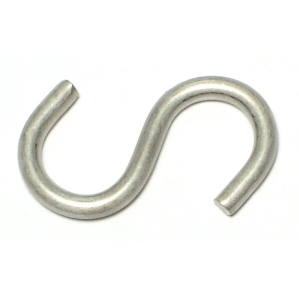 Midwest Fastener 1/8" x 1-1/2" 18-8 Stainless Steel Medium Wire S Hooks 1 12PK 65121 - main